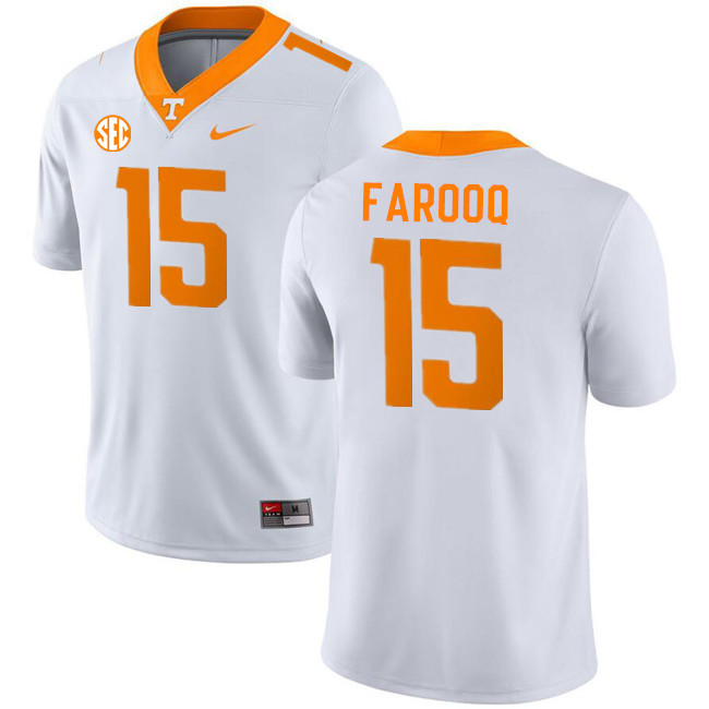 Men #15 Edrees Farooq Tennessee Volunteers College Football Jerseys Stitched-White